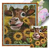 >SALE<Full Embroidery Eco-cotton Thread 11CT Printed Cow Cross Stitch Kit 40x50cm