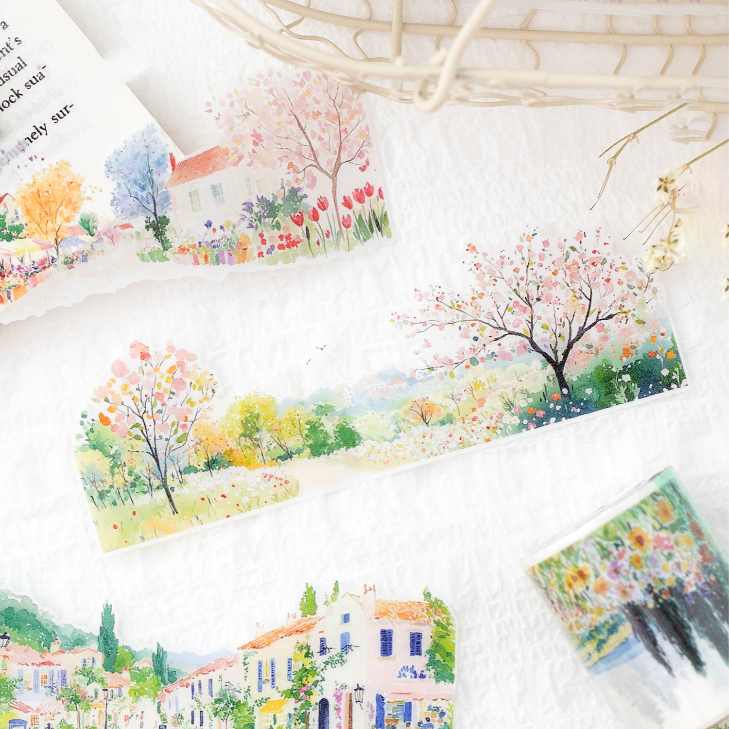 와시 테이프 - 50mm*300cm 힐링 홀리데이 시리즈 빈티지 식물 꽃 풍경