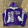 Street Rhinestone Zip-Up Hoodie