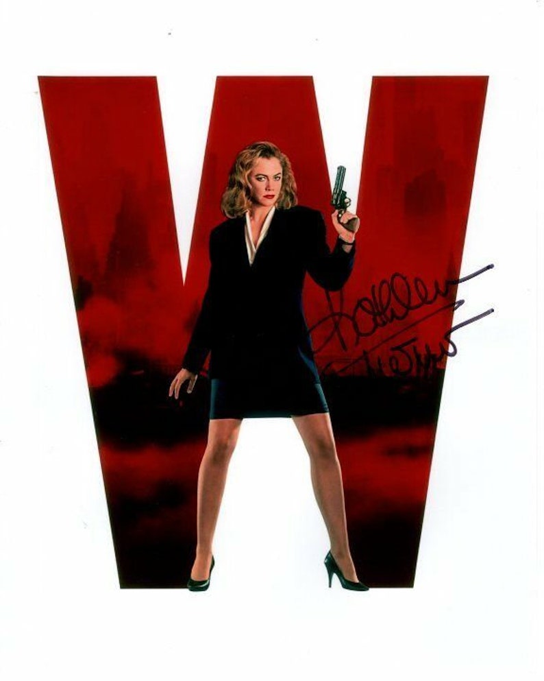 Kathleen turner signed autographed v.i. warshawski vic Photo Poster painting