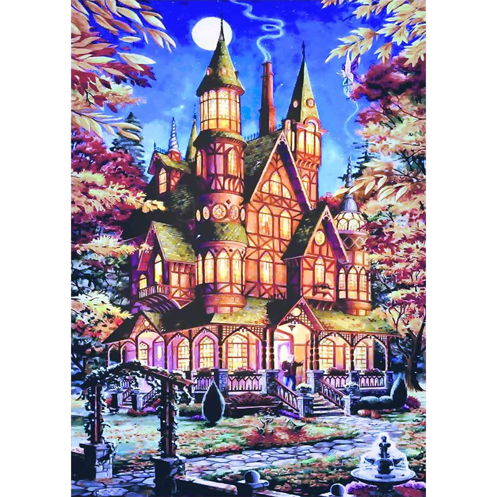 

40*50CM - Round Drill Diamond Painting - Forest Castle, 501 Original