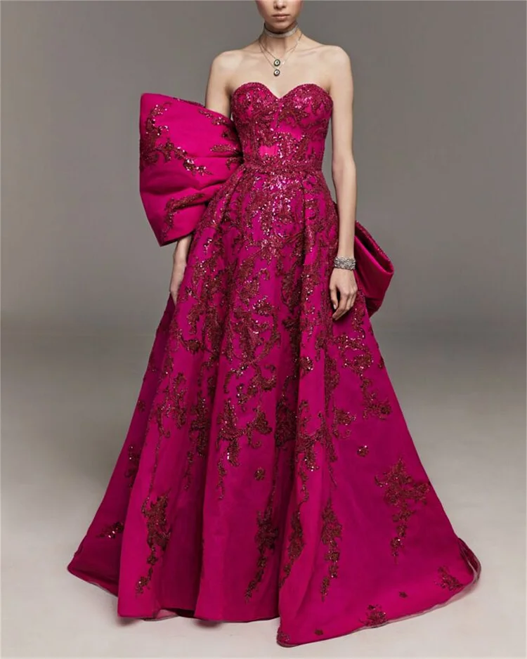 Women's Tube Top Sequin Bowknot Dress ​