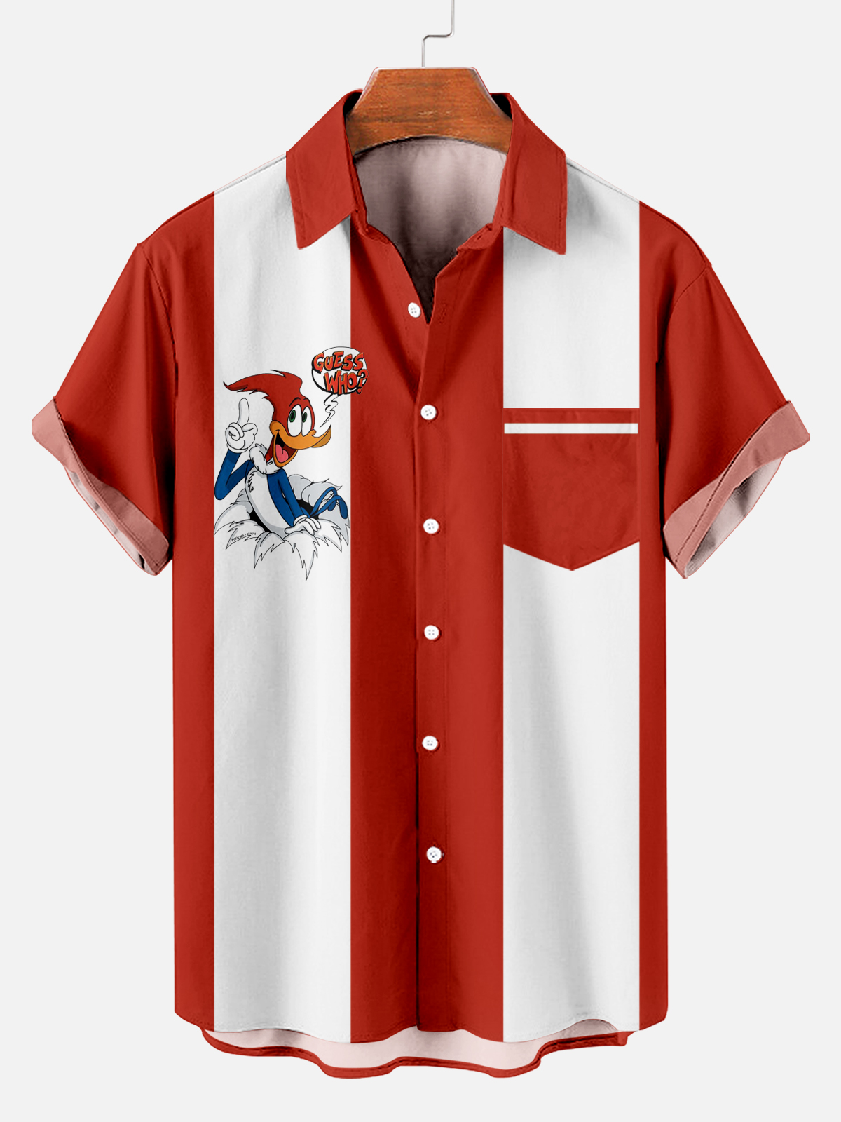 Men's Classic Cartoon Casual Short Sleeve Bowling Shirt PLUSCLOTHESMAN