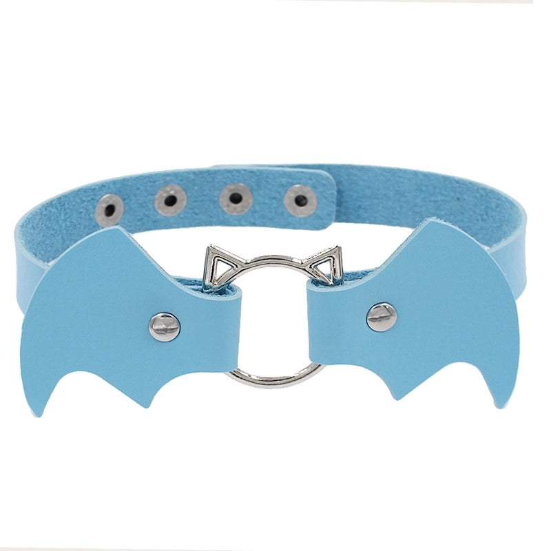 Punk Bat Pu Leather Alloy Halloween Women’s Choker