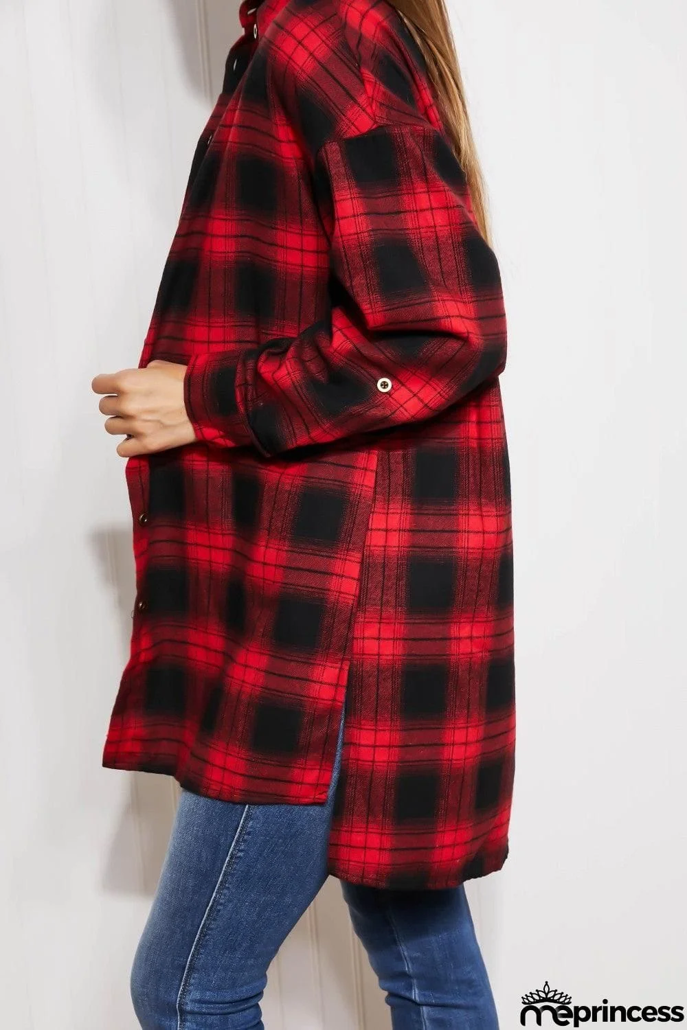 GeeGee Happy Harvest Plaid Button Up Tunic