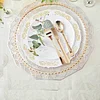 10 Pack | 8" Rose Gold and White Marble Plastic Appetizer Salad Plates