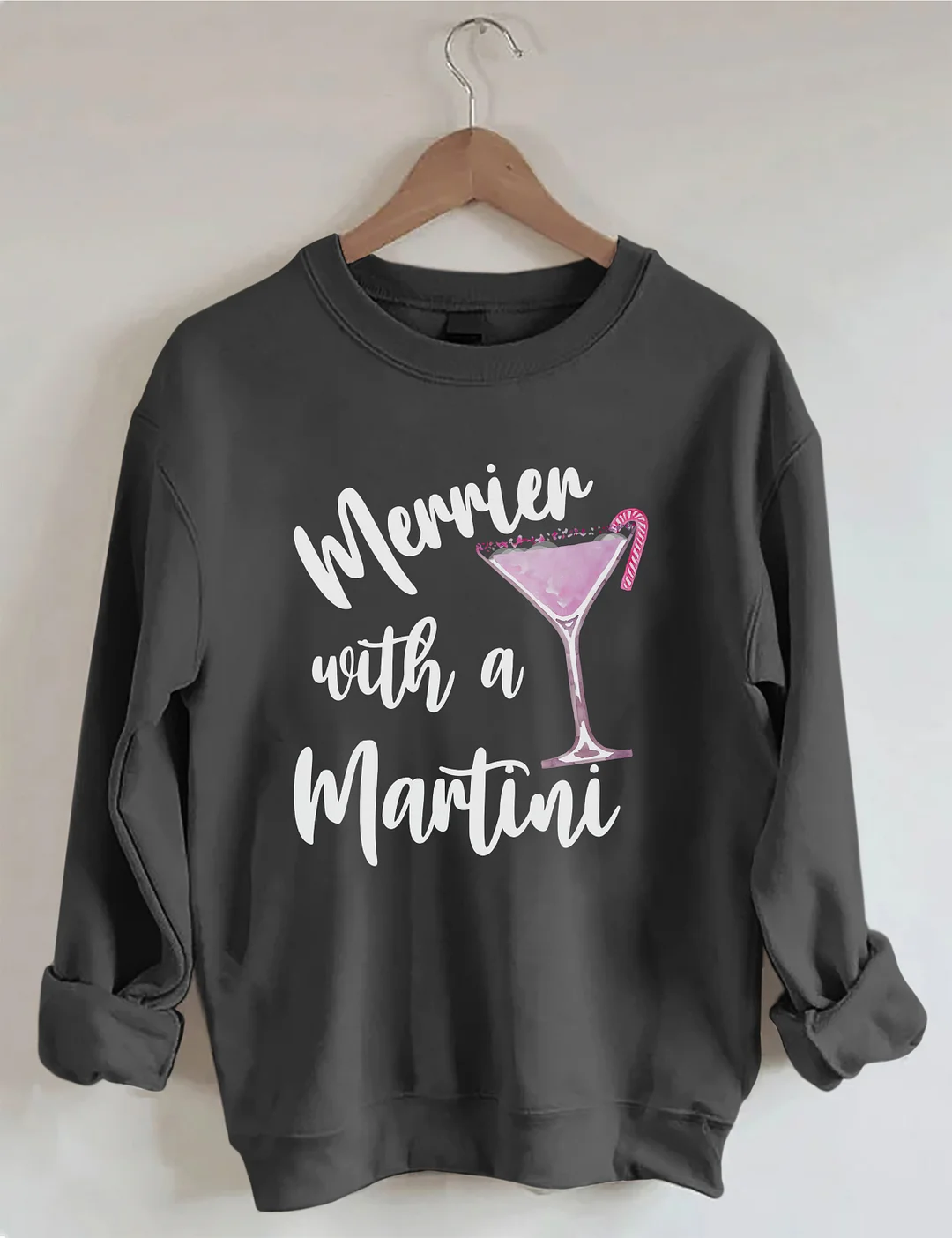 Merrier With A Martini Christmas Sweatshirt