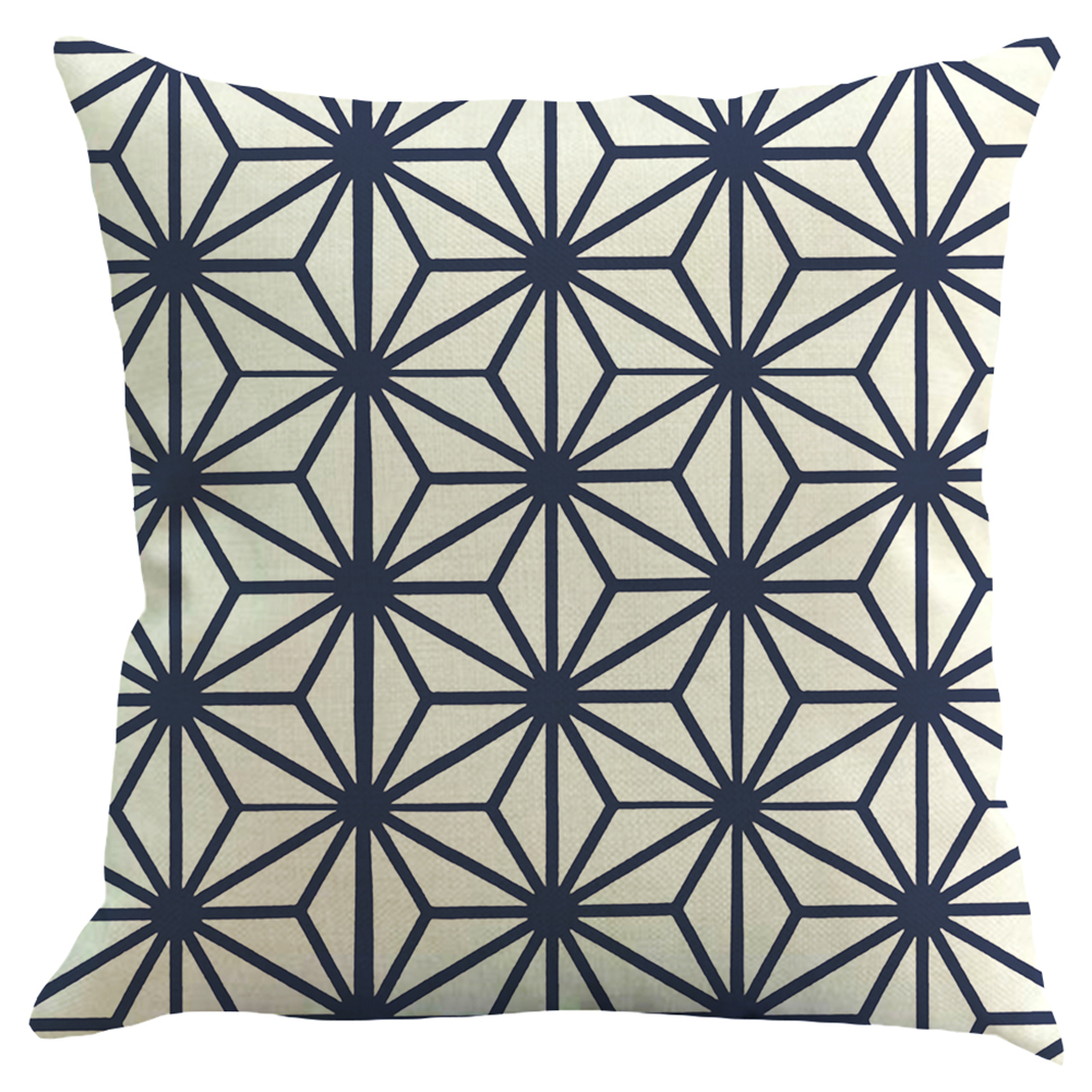 

Geometric Print Pillow Cushion Cover Linen Sofa Home Decor Pillowcase (H, 501 Original