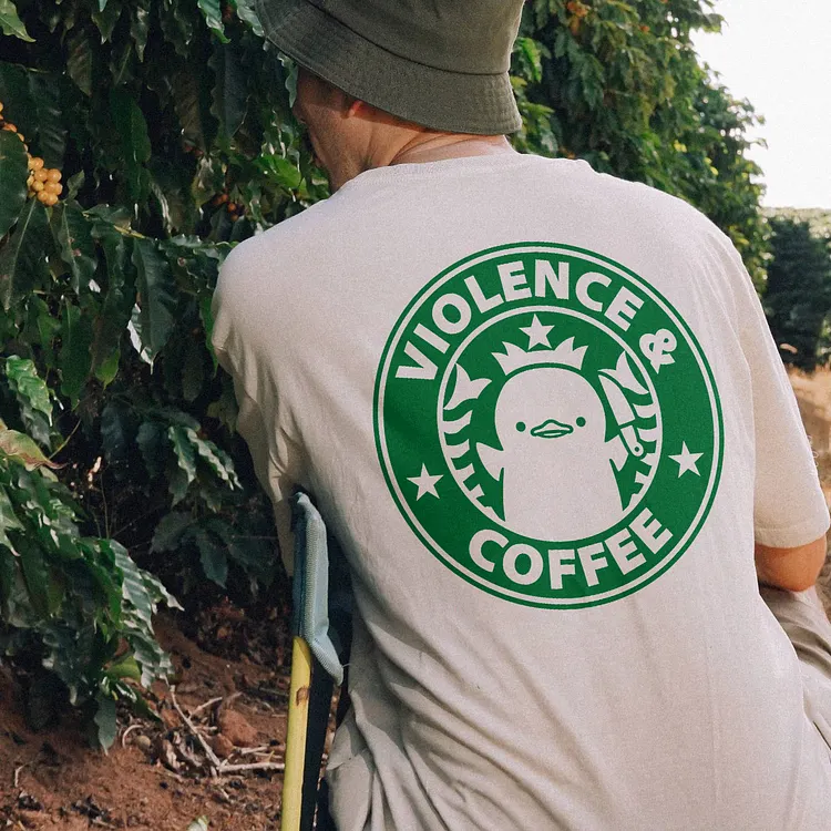 Violence & Coffee Printed Men's T-shirt