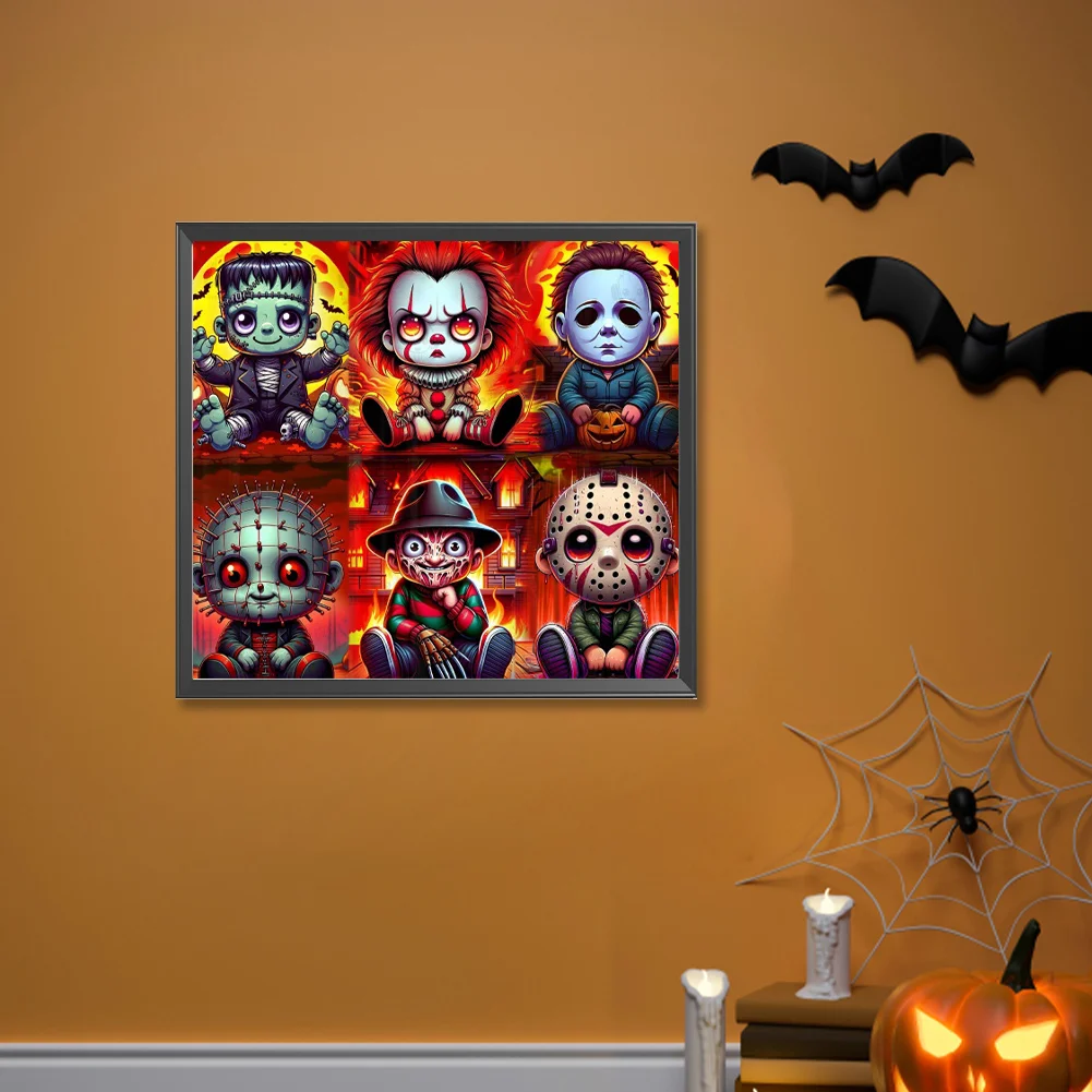 Partial AB Diamond Painting - Full Round Drill - Horror All Stars(Canvas|55*50cm)