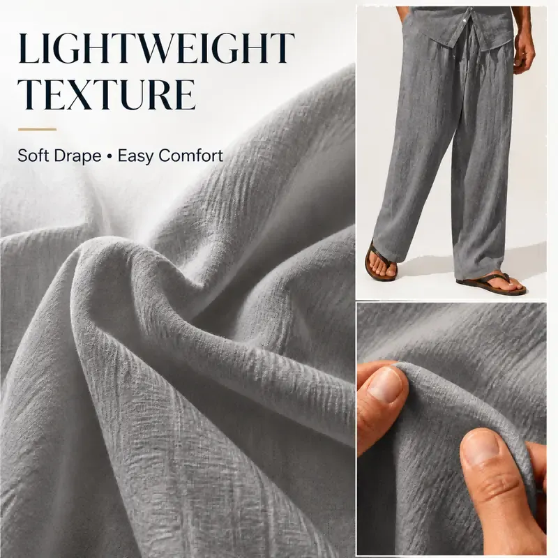 2-Piece Set Men's lightweight Trendy Hooded,Made From Soft Linen,Casual Vacation Style, Loose Fit Breathable Fabric,Long Hoodie & Wide-Leg Pants, Summer Wear outdoorfun Sweatshirt Clothes Fashion Trouser 2-Piece Set Men's lightweight Trendy Hooded,Made From Soft Linen,Casual Vacation Style, Loose Fit Breathable Fabric,Long Hoodie & Wide-Leg Pants, Summer Wear outdoorfun Sweatshirt Clothes Fashion Trouser