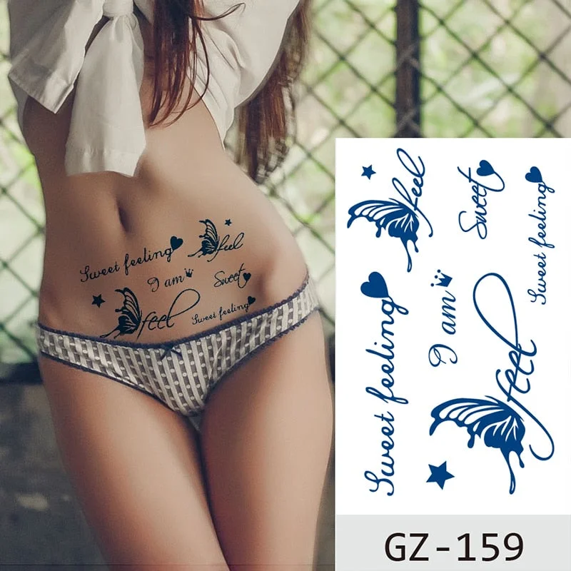 Temporary Waterproof Tattoo Sticker Chinese Character Your Guardian Hero Love Juice Ink Lasting Arm Back Body Leg Fake Tatoo DIY
