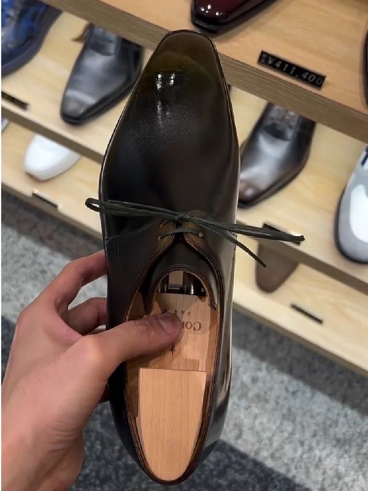 Handmade Low-top Lace-up Shoes