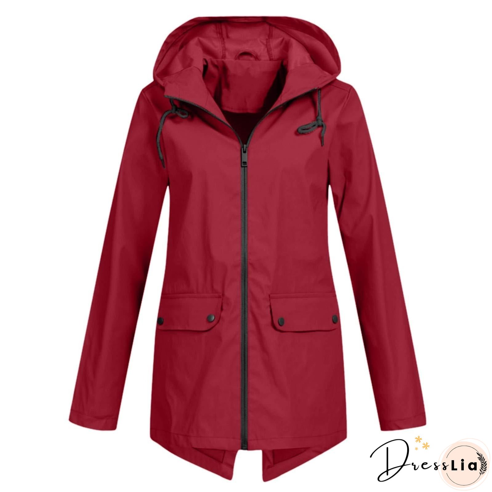 Women's Windcheater Zip Hooded Lightweight Outdoor Windproof Coats
