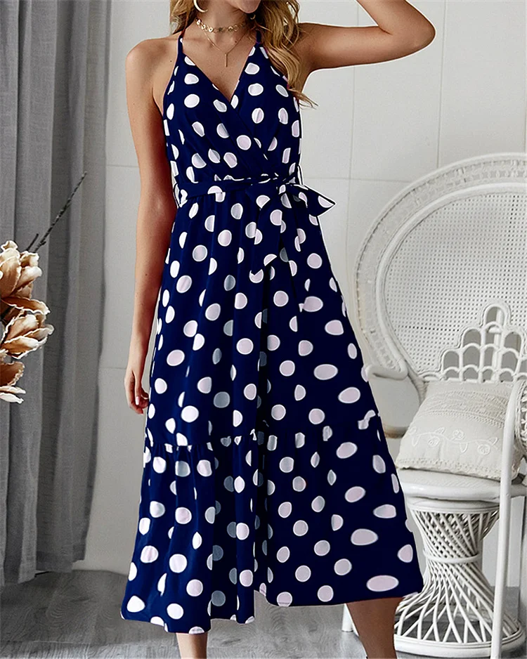 Polka Dot Sling Beach Swing Dress