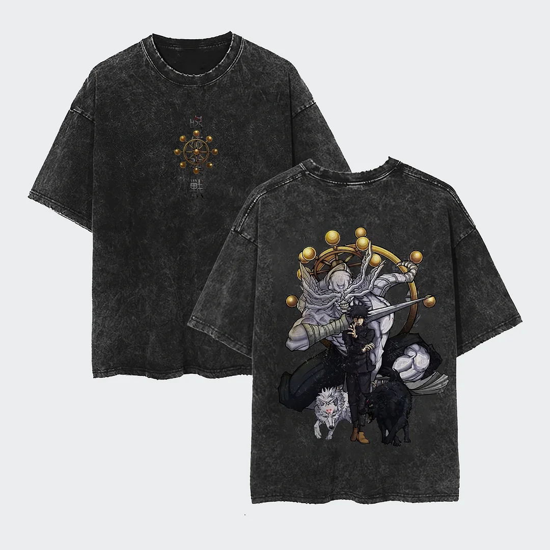 Jujutsu Kaisen Fushiguro Tojo Printed Unisex Washed T-Shirt