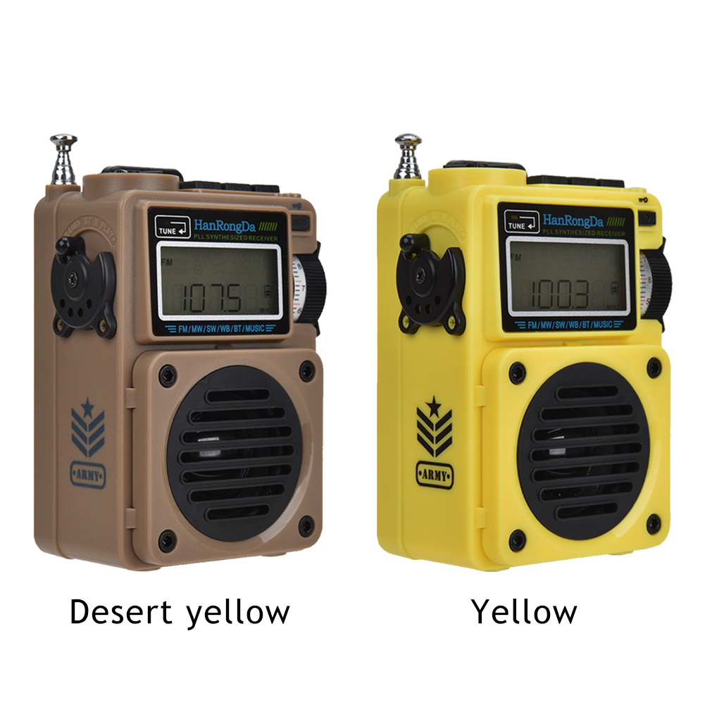 

HRD-701 Portable Full-Band Digital Radio Subwoofer FM MW SW WB Receiver, Yellow, 501 Original