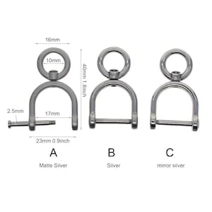 pornhint Pornhint mirror polished Large 1inch solid 304 stainless steel Screw lock bow U Shackle Joint Swivel  Connector FOB KeyChains DIY hooks  carabiner
