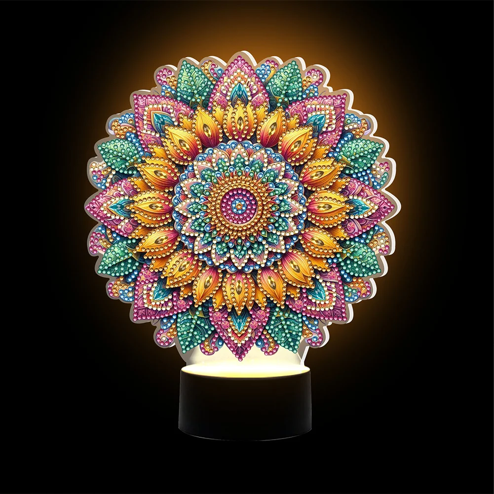 5D DIY Acrylic Mandala Decorative Diamond Lamp for Art Crafts