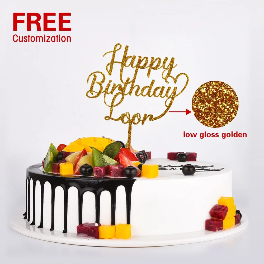 Custom Wedding Cake Topper Decor Happy Birthday Cake Topper Personalized Wedding Cake Topper Party Decoration For Anniversary