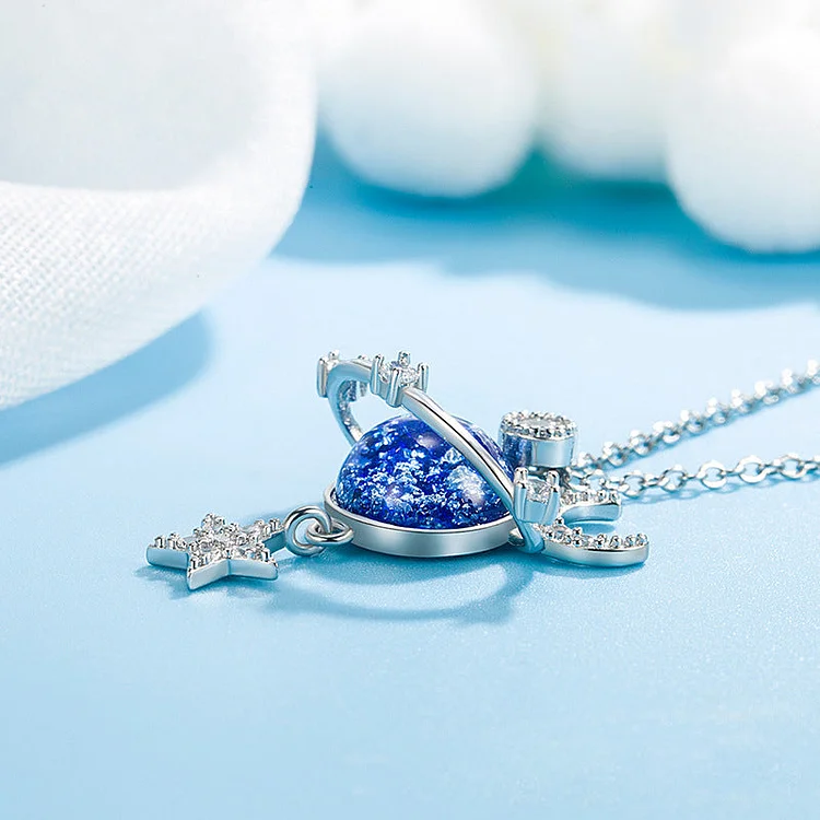 Moon & Stars Planet Necklace "You Are The Most Special Star in The Universe"