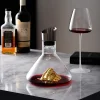 Wine Decanter Set, Red Wine Carafe with Built-in-Aerator, Wine Aerator, Wine Gifts for Christmas, Stainless Steel Pourer Lid, Filter, 100% Hand Blown Lead-free Crystal Glass