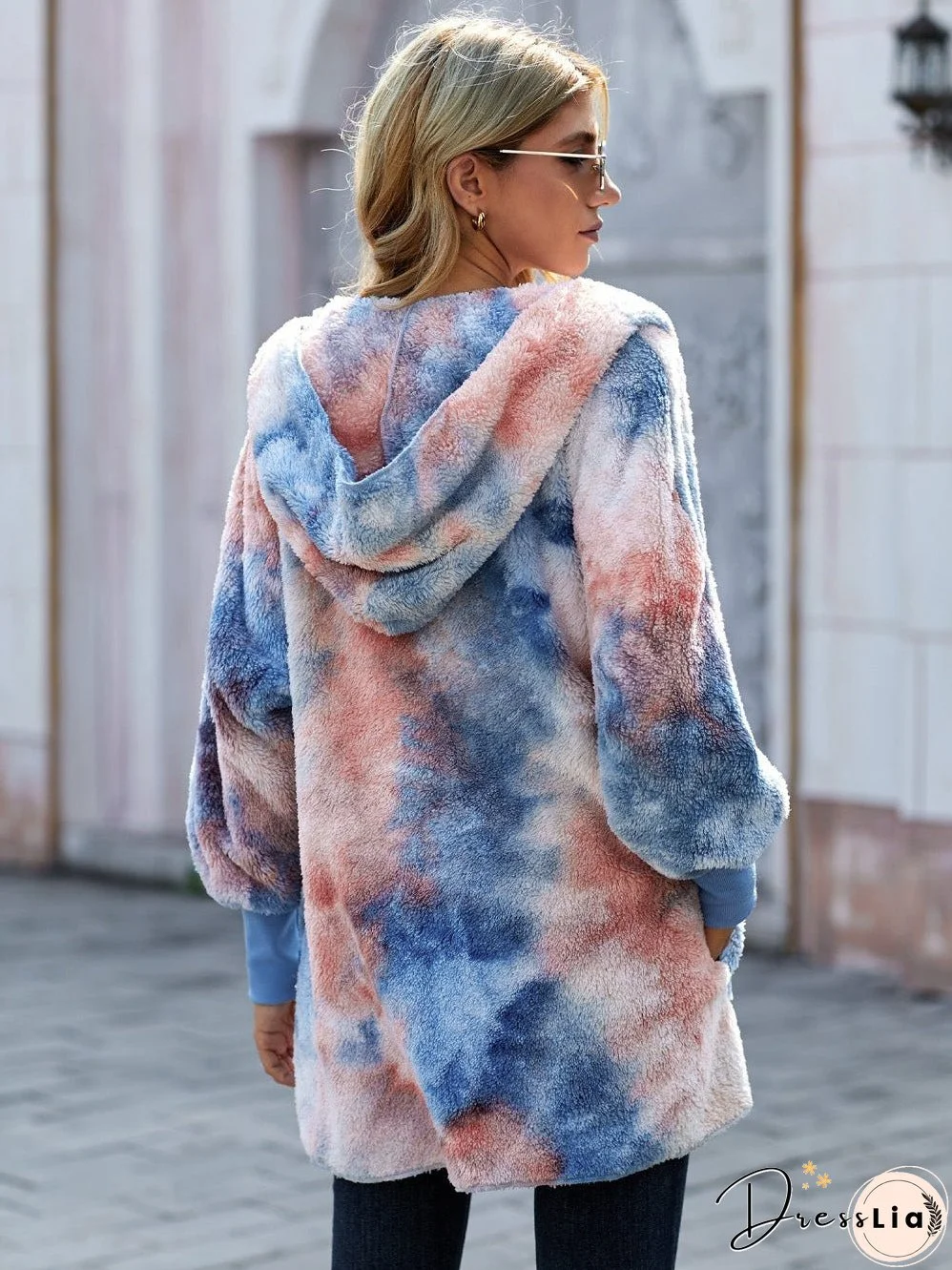 Cozy Tie-Dye Fleece Jacket for Women