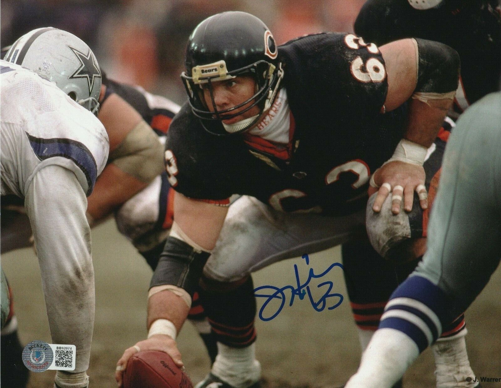 JAY HILGENBERG Signed Chicago BEARS 8x10 Photo Poster painting w/ Beckett COA (BAS)