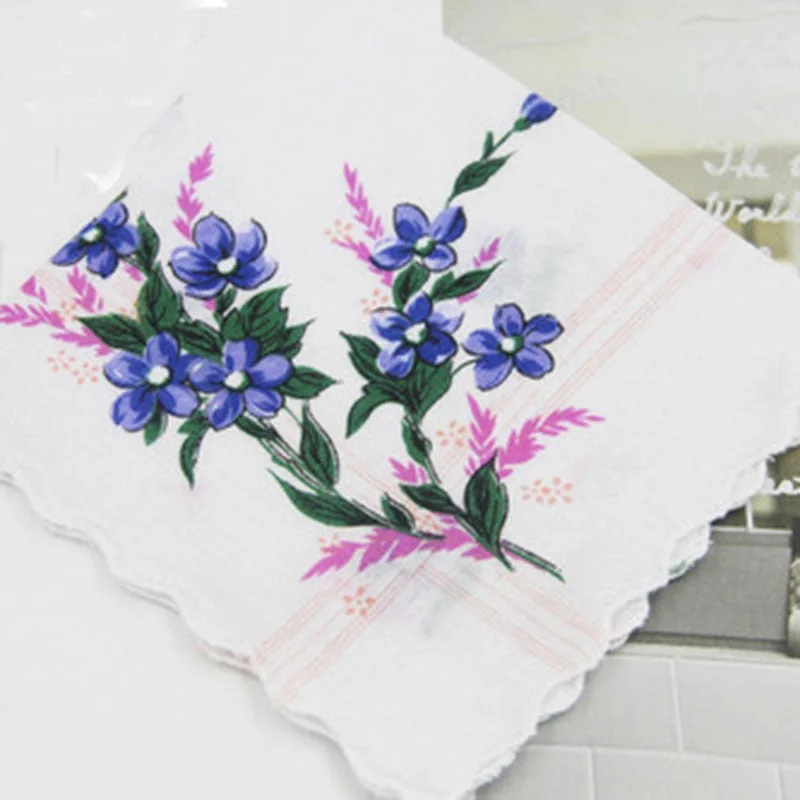 Handkerchiefs Women Printing Cute Square Towel Pocket Womens Elegant Simple Wipe Sweat Soft Cotton Trendy Casual Ladies 2020 New
