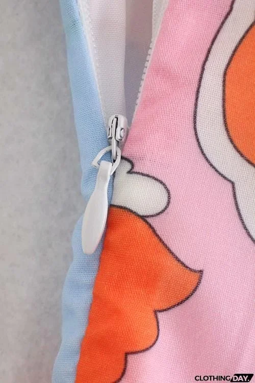 Print Halter Neck Backless Mini Dress