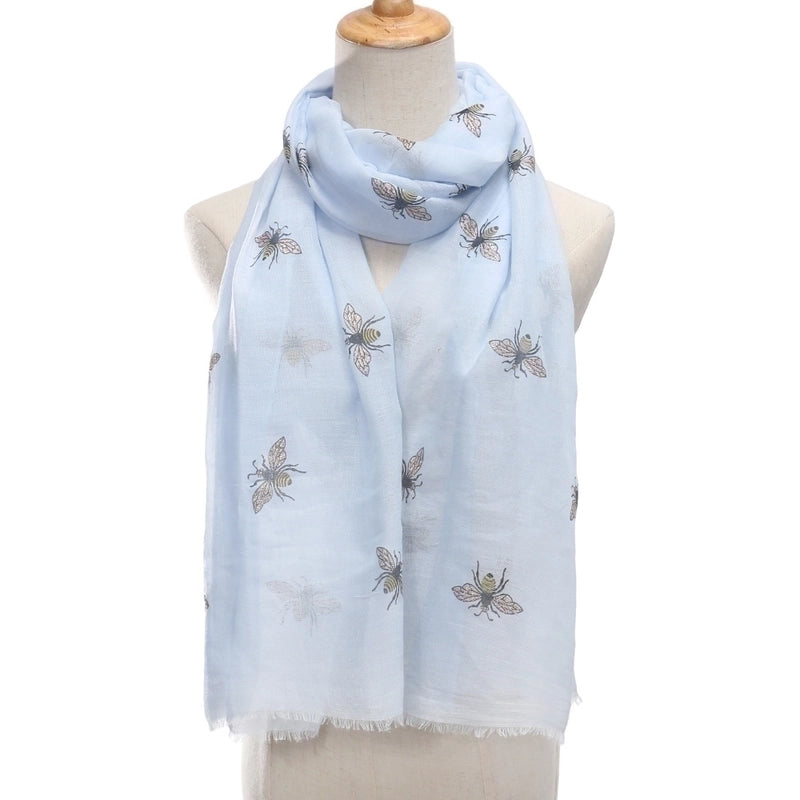 Women’s Sweet Bee Polyester Printing Shawls