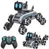 Gorący zdalnie sterowany robot pies SIND012 18 minut odtwarzania muzyka świetlna 8 k&oacute;łek model zdalnie sterowany samoch&oacute;d kaskaderski zabawka robot pies
