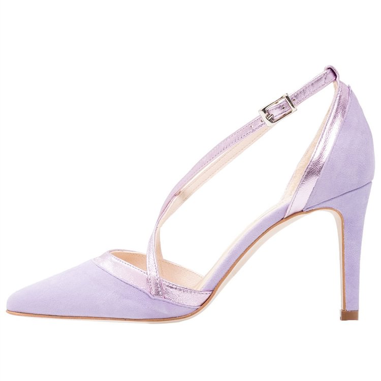 Light Purple Twisted Straps Stiletto Heels Shoes |FSJ Shoes