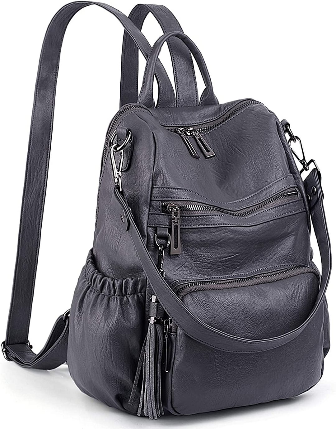 Women Backpack Purse PU Washed Leather Convertible Ladies Rucksack