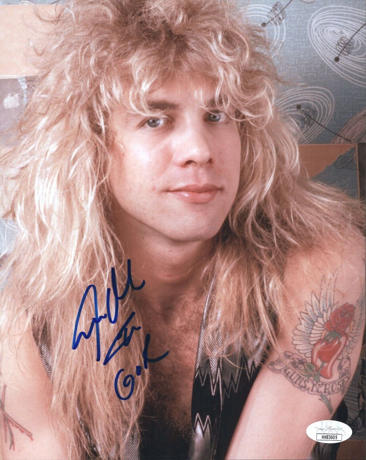 Steven Adler Hand Signed 8x10 Guns N Roses Drummer Authentic Autograph JSA COA