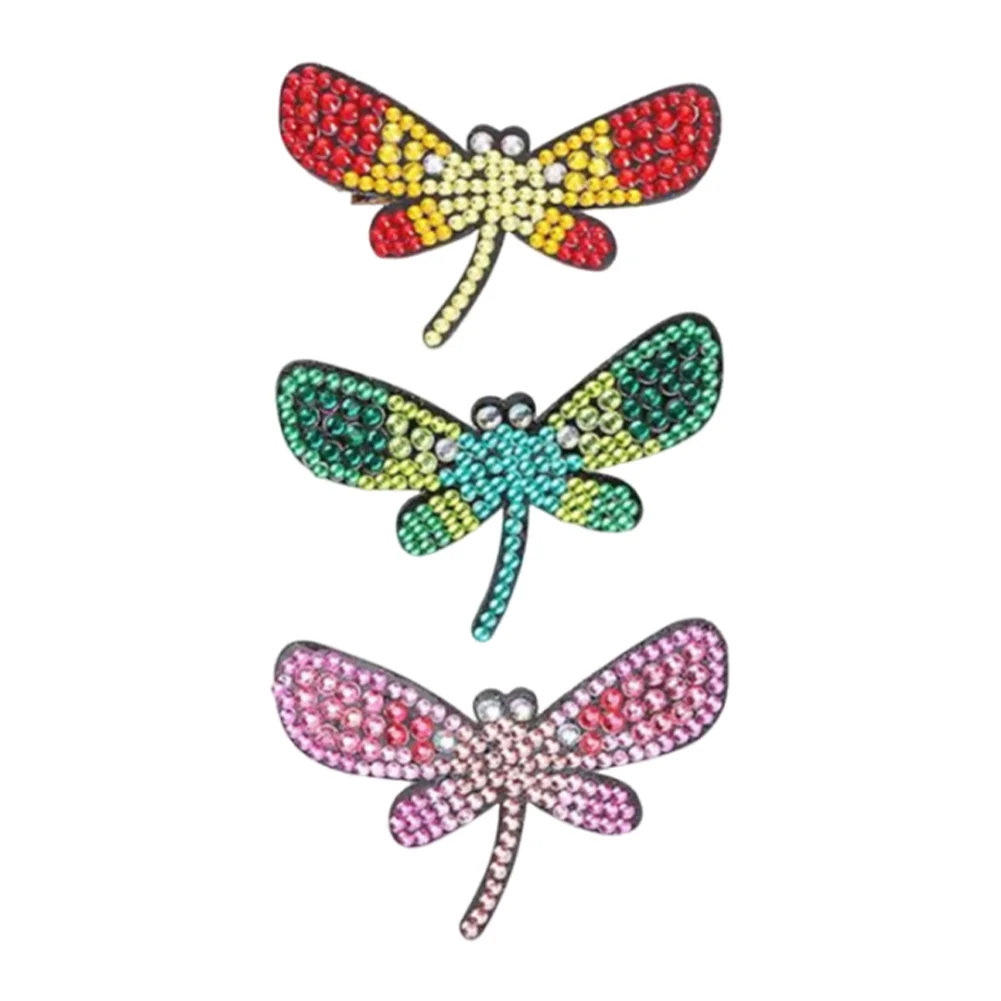 DIY 3Pcs Dragonfly  Diamond Painting Hairpin Diamond Hair Clips Gift for Girls