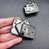 Push brand EDC Toy Three-layer Metal Snap Card Coin Fingertip Gyroscope Decompression Handle