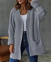 Solid Color Loose Knit Cardigan Sweater