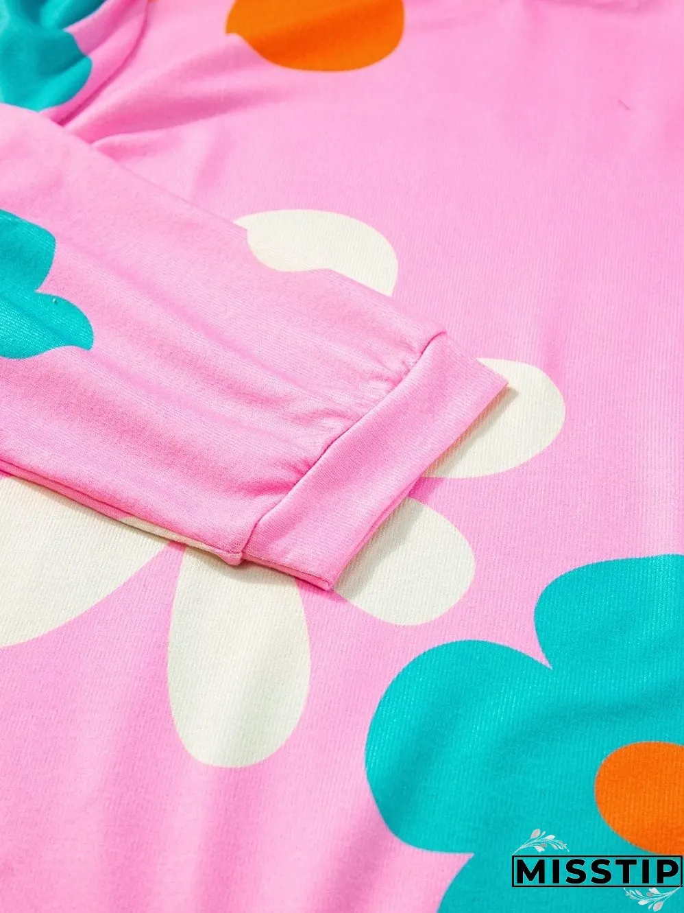 Floral Print Balloon Sleeve Top for Women
