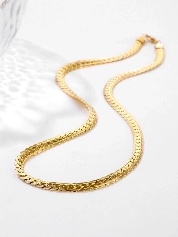 Hip-hop Punk Solid Color Stainless Steel Plating 18k Gold Plated Necklace