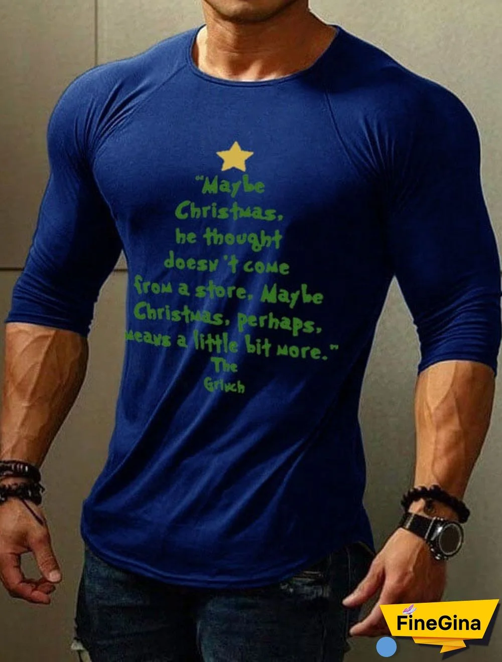 Men's Christmas Print Long Sleeve T-Shirt