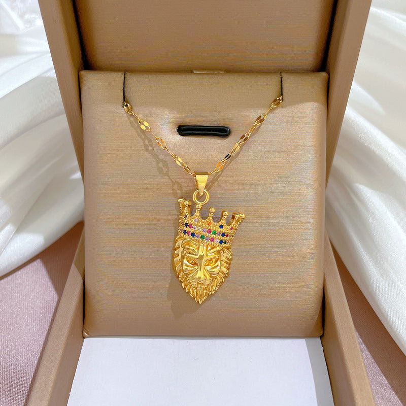 Moon Geometric Stainless Steel Electroplating Necklaces