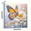 Framed Diamond Painting - Special Shaped - Butterfly and White Flower (25x25cm)