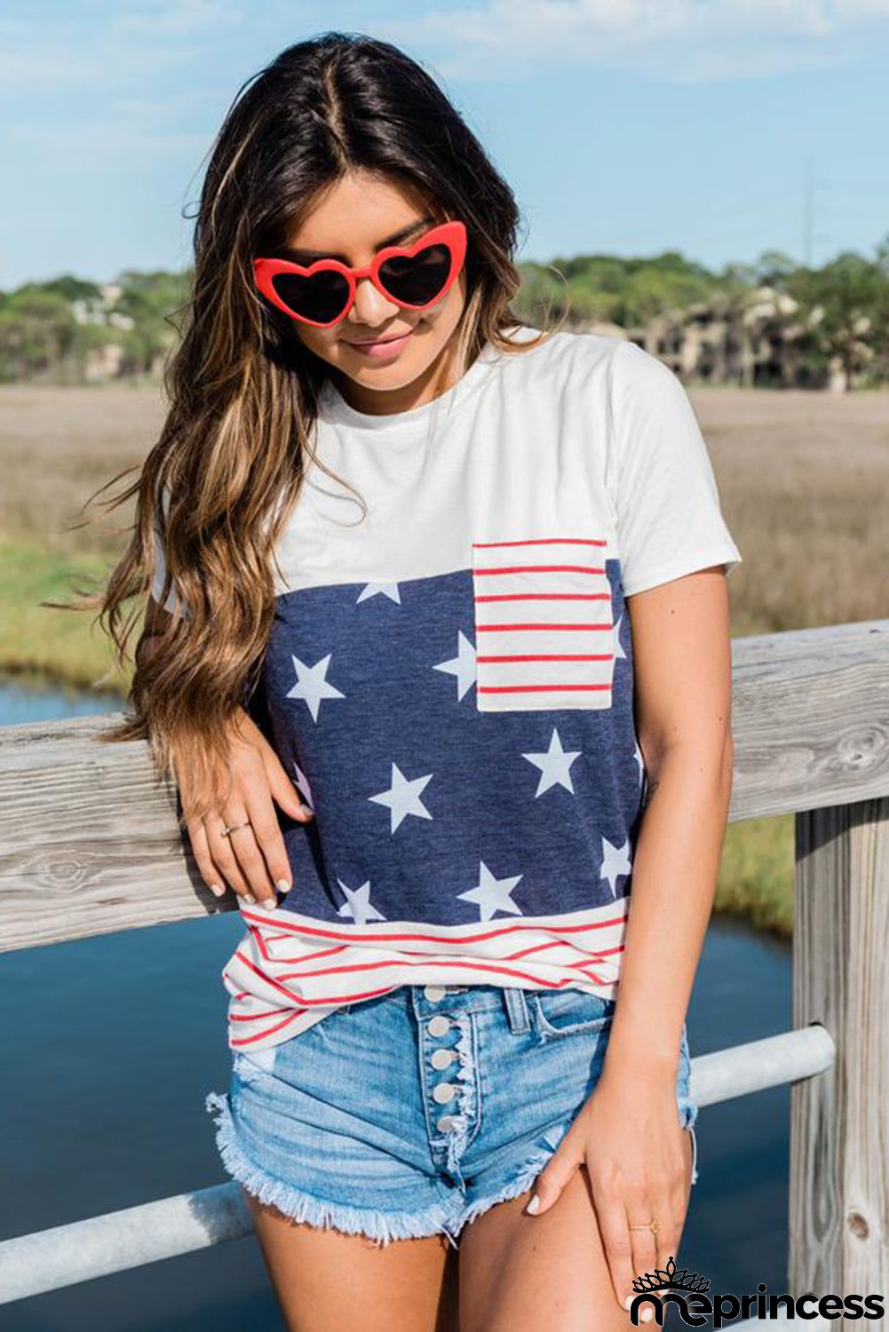 Stars and Stripes Colorblock Tee