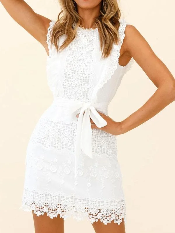 Tie front lace dress