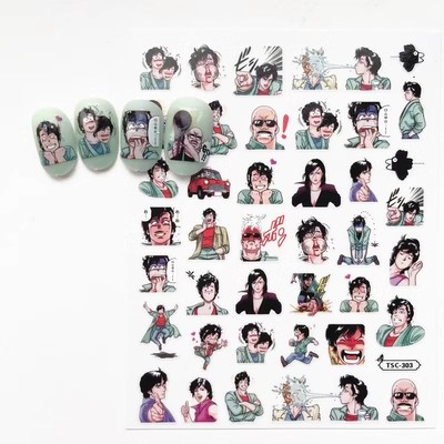 Hairrd New Tian Guan Ci Fu Pretty Otaku Nail Merch Anime Cartoon Kawaii Nail Stickers Anime 3D Nail Art Accessories Decal Unique