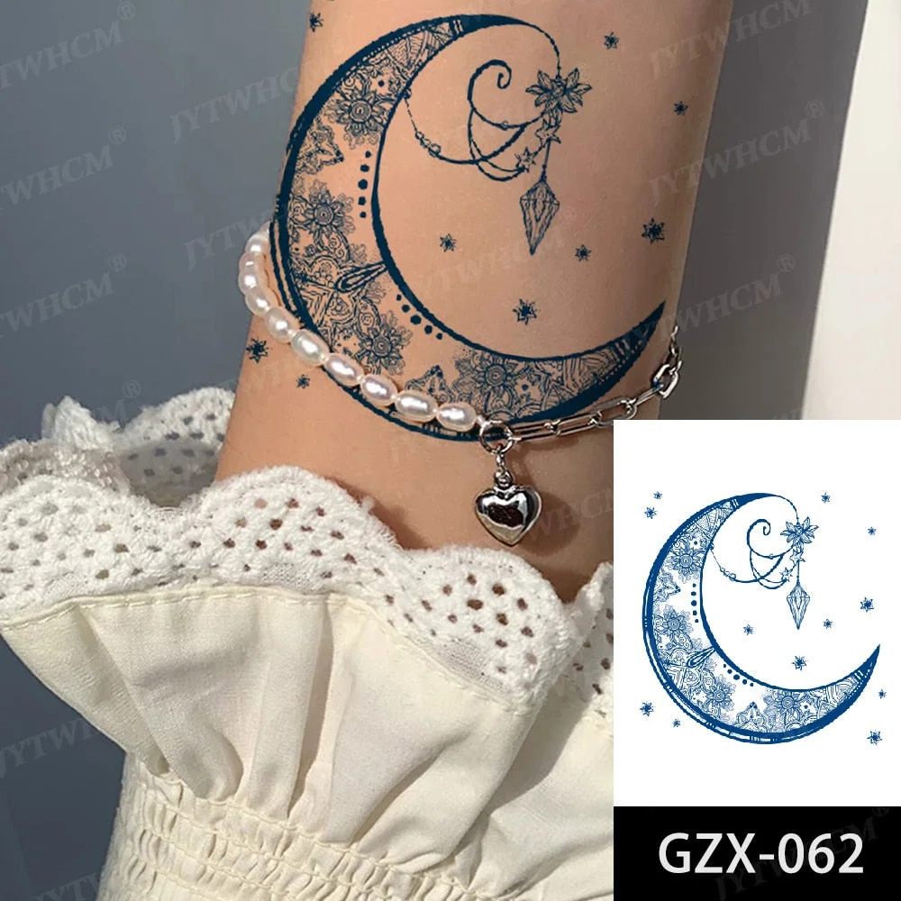 Juice 2 Weeks Lasting Tattoo Sticker Moon Forest Small Arrow Rose Waterproof Transfer Fake Tatoo Female Transfer Tatto Men Women
