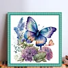 Flowers Butterfly-Full Embroidery 3 strands 11CT Stamped Cross Stitch-40*40CM