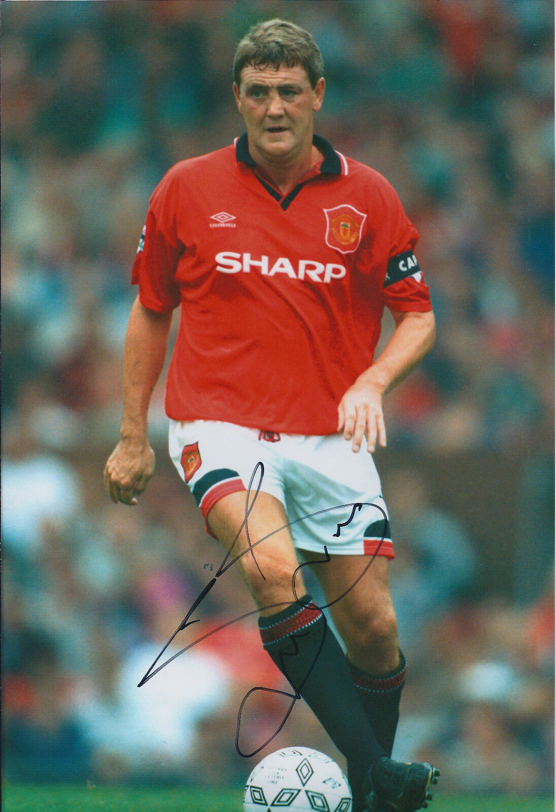 Steve BRUCE SIGNED Manchester United 12x8 Photo Poster painting AFTAL COA Hull Manager