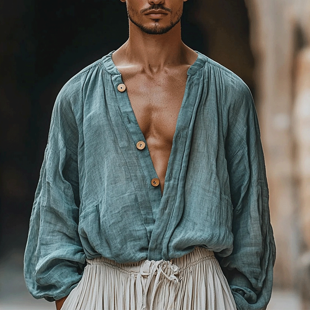 Men's Linen Shirt-inspireuse